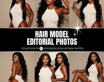 25+ Stock Photos | PRETTY PRIVILEGE PACK | Hair Model Stock Photos, Hair Model Photoshoot for Hair Extension/Wig Businesses