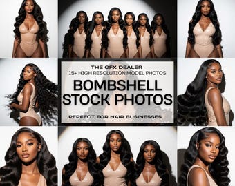 Bombshell Hair Model Stock Photos | Hair Extension Business (Digital Download)