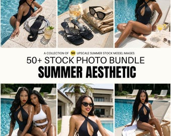 50+ Luxury Summer Stock Photos | Hair Model Summer Aesthetics Photoshoot (Digital Download)