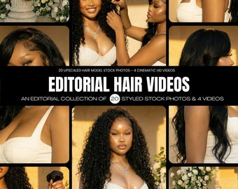 4 HD VIDEOS + 20 Hair Stock Photos | Spring Collection |  (Digital Download)