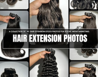 30+ Upscaled Raw Hair Extension Photos (Hair Business Essentials) | Digital Download