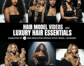 6 Luxury Hair Stock Videos | Hair Business Starter Kit | Digital Download