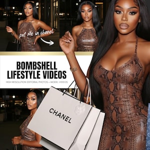 2 VIDEOS DE MODELOS IMPRESIONANTES / #putmeinchanel / Fotos de stock de lujo, Sesión de fotos de modelos de cabello / Fotos de stock de cabello para negocios de extensiones de cabello y pelucas