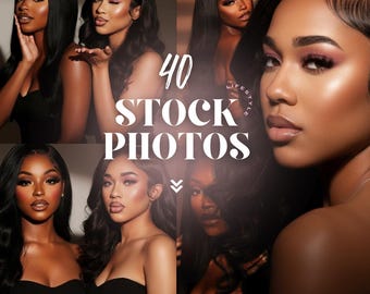 Beauty Campaign Stock Photos | Hair Model Images (Digital Download)