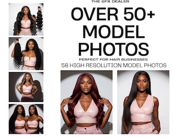 Hair Model Photoshoot Stock Photos | THE PINK BUNDLE - Hair Stock Photos for Hair Extension/Wig Businesses