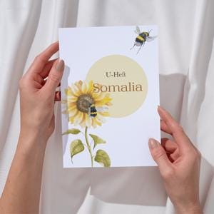 Housse de protection personnalisée | U-book | Tournesols | Cadeau de naissance