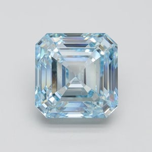 Fancy Vivid Blue Asscher Cut Lab Grown Diamond, IGI Certified Diamond, Loose Diamond for Engagement Ring Custom, Handmade by Caratline