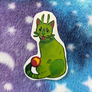 Alien Cat Vinyl Sticker