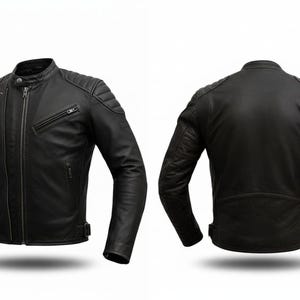 Handmade Bikers Extender Cowhide Leather Bernado Style Bikers Jacket