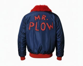 MR. Plow Cosplay Jacket: Embroidered Fur Collar Parachute Fabric - KLD Design
