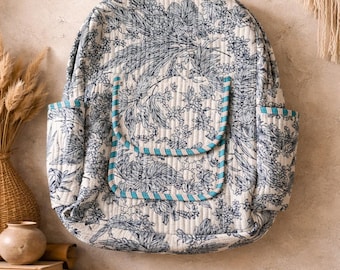 cotton fabric festival floral backpack womens backpack bag