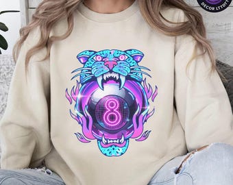 Lucky Leopard 8 Ball Sweatshirt: Yallternative Grunge Crewneck