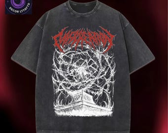 Vintage Monter Washed T-Shirt, starke Persönlichkeit Shirt