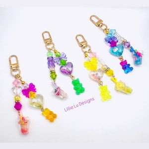 Gummy Bear Beaded Bag Charm I Handmade Purse Charm Keychain I Luxury Statement Accessory I Gift for Her