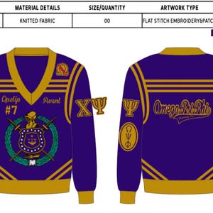 knitted sweater Custom Unisex Sweater Jacket sorority for Teams or Staff Made to Order