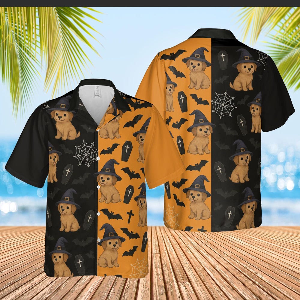 Dog Cat Halloween Man'S Hawaiian Shirt, Thankgiving Hawaiian Shirt, Halloween Kids Boys Thanksgiving, Thanksgiving Holiday Shirt Onlytee