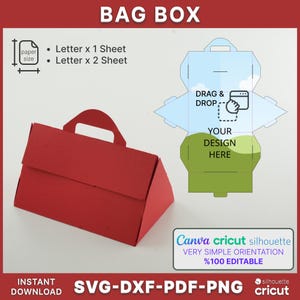 Bag Box Teplate, Paper Bag, Gift Box, File Bag Svg, Canva Box Template, Party Favor Box svg, pdf, png, jpg, ai, silhouette, cricut, canva