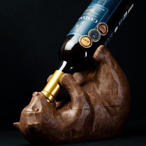 Bear shaped wine bottle holder