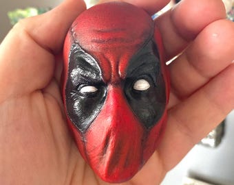 Deadpool Magnetic Head - 3D Printed & Hand-Painted Collectible | Marvel Collectible | Fridge Magnet for Notes | Decor