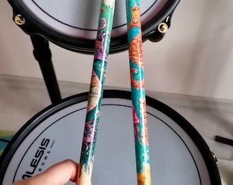 Custom Painted Drumsticks - Hand-Painted Personalized Drum Sticks | Acrylic Art on Wood | Musician | Stage-Ready Decor