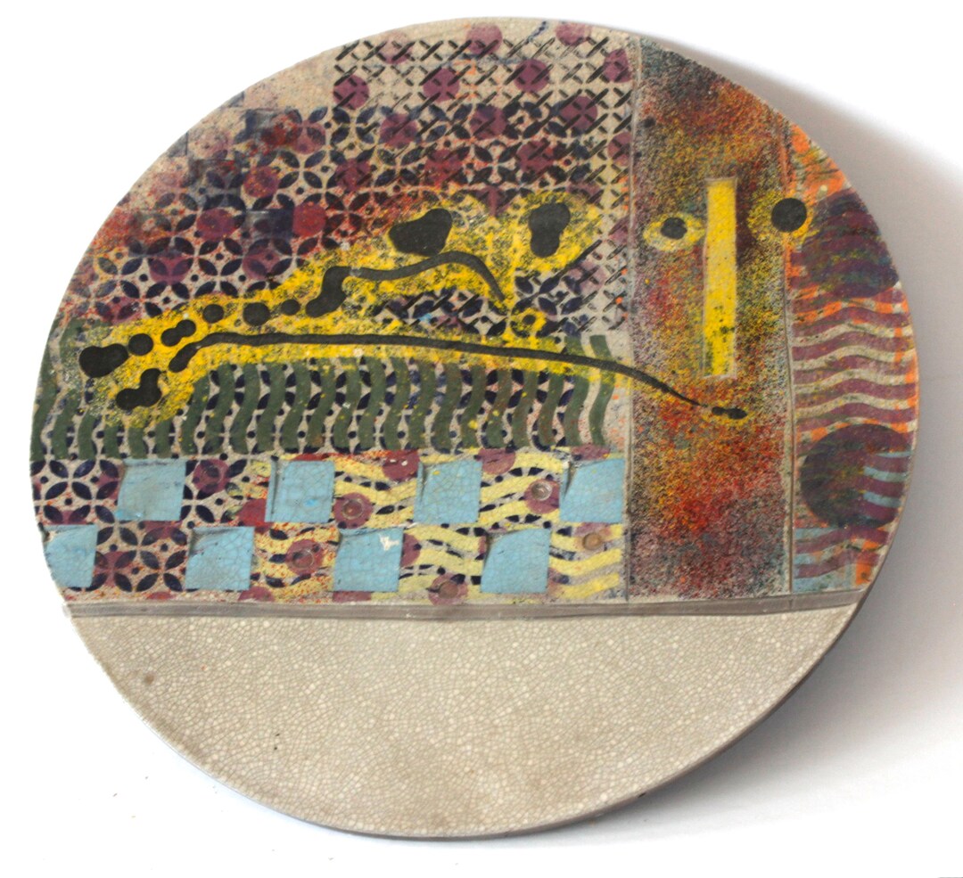 Raku Wall Plate Using Slip Trailing Transfers on Inlaid Colored Clay ...