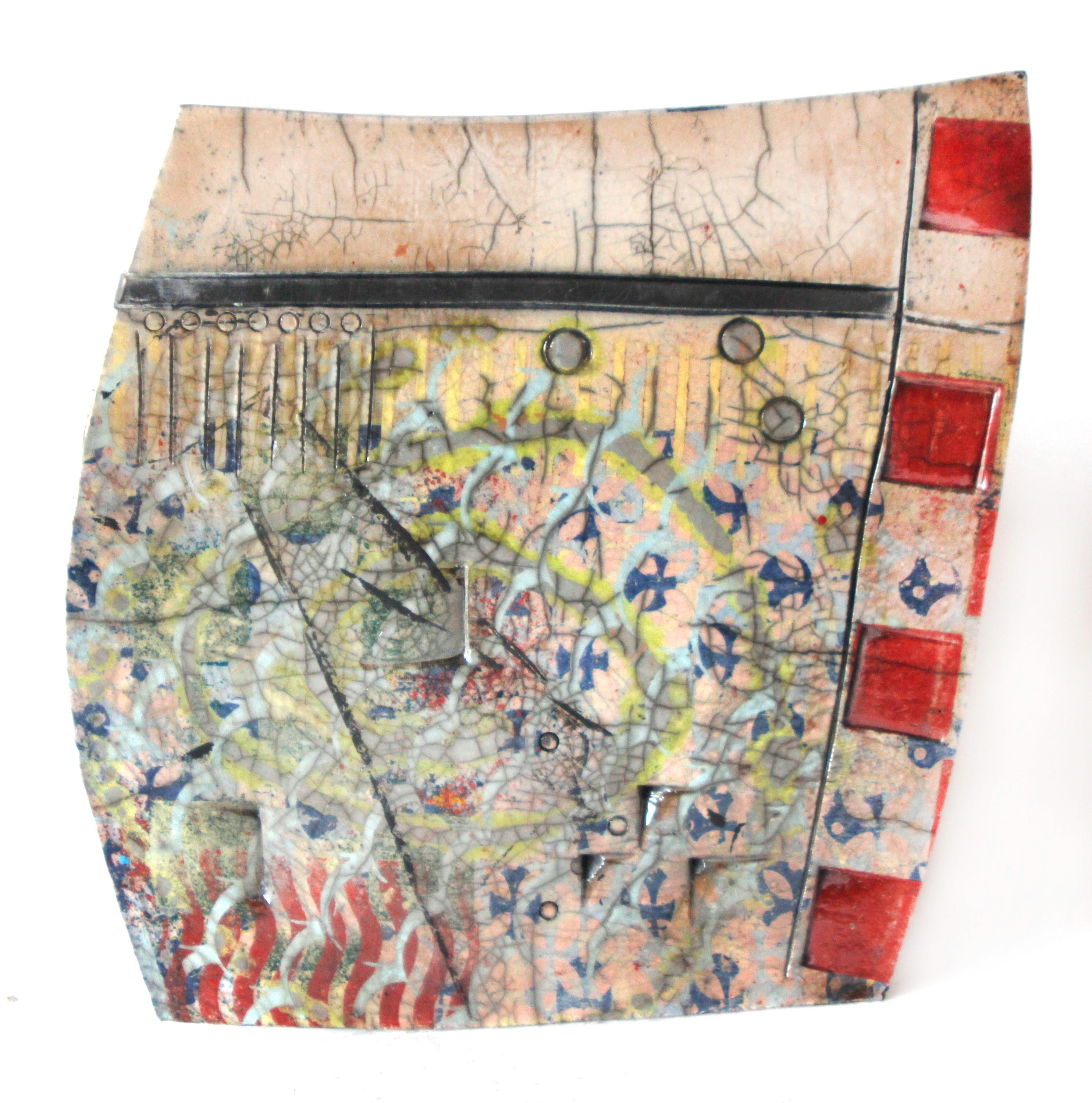 Amadio Raku Tile Raku Clay Wall Tile, Decorative Ceramic Art, Inlaid Color Impressions ...