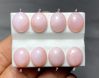 Natural Pink Opal Cabochon Oval | Loose Gemstones For Jewelry Making