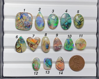 Cabochon di opale sterling, mosaico di opale creato in laboratorio, gemma sfusa per la creazione di gioielli, CAB