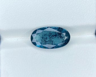 Gemma ovale sfaccettata di cianite verde acqua naturale, gemma sfaccettata di cianite verde acqua per la creazione di gioielli, forniture di cianite tagliata, 4 carati, 14×7×4 mm circa