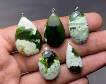 Natural Green Chrome Chalcedony Cabochon, Look Gemstone, Loose Gemstone For Jewelry,