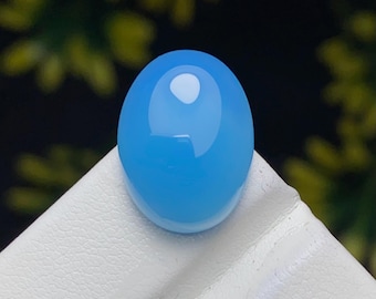 Cabujón de calcedonia azul natural, piedra preciosa de aspecto natural, piedra preciosa suelta para joyería, 9 cts, 16 x 12 x 6 mm, código (Cab60)