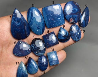 Natural Blue Leland Cabochon, Loose Gemstone For Jewelry Making.