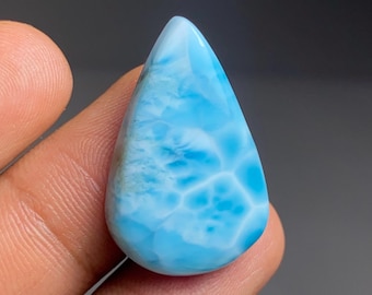 Natural Top Quality Larimar Cabochon, Larimar Gemstone Genuine Real Blue Larimar, Loose Gemstone For Jewelry Making, CT33, 31*20*6mm