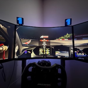 Sim Racing LED Flag Light with Fanatec or 8020 Profile Mount Simhub (US Customers)