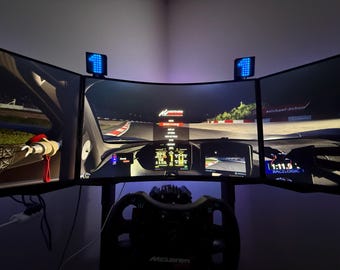 Sim Racing LED Flag Light with Fanatec or 8020 Profile Mount Simhub (US Customers)