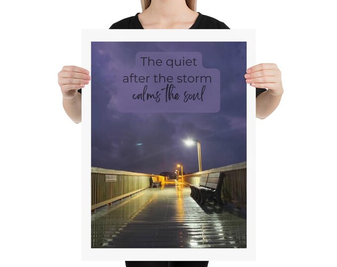 The Quiet After the Storm Poster | Moody Pier Photography Print | Reflective Wall Art | Calm After Chaos Decor | 12x18 18x24 24x36