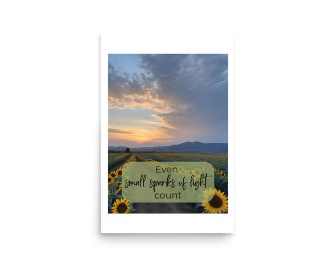 Sunrise Sunflower Field Poster | Inspirational Wall Art