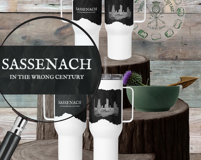 Sassenach in the Wrong Century Travel Tumbler • Stone Circle Design • Celtic Inspired Travel Mug for Fans Gift • 25oz 40oz Cup