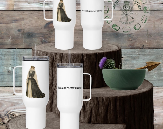 Main Character Energy Vintage Renaissance Lady Travel Tumbler Mug
