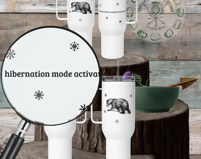 Hibernation Mode Activated Travel Mug • Vintage Bear Stanley Style Tumbler • 25oz 40oz cup