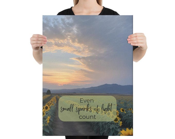 Sunrise Sunflower Field Canvas Print | Inspirational Wall Art