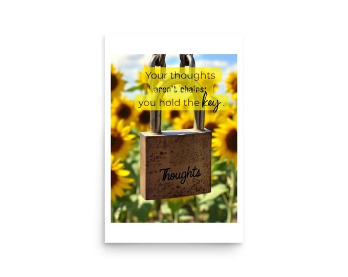 Inspirational Sunflower Mental Health Poster | Mindfulness Wall Art