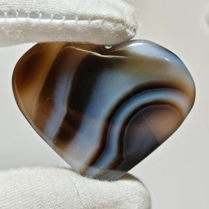 Heart Plume Agate Cabochon: Polished Gemstone for Jewelry (45x39x8 mm)