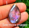 49 PISES  purple Flash Labradorite Yellow & blue Cabochon • Polished Labradorite Gemstone • Jewelry Making Stone • product logo