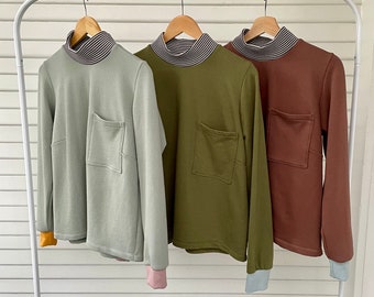 Multi Cuff Mock Pullover