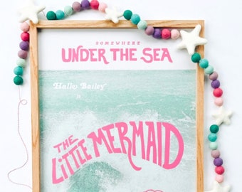 Mermaid Stars Felt Ball Garland - Collaboration with Opal + Olive (@opalplusolive) Summer 2023 - Bunting, Banner