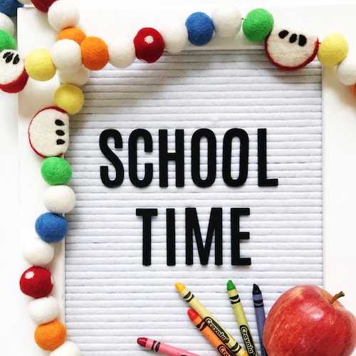 School Time Felt Ball Garland Bunting Banner Etsy