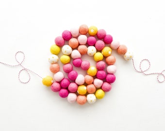 Spring Sunshine Felt Ball Garland - Bunting, Banner