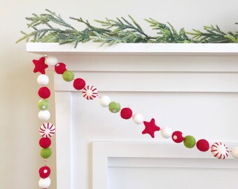 Primitive Christmas Burlap Ribbon Banner Ask Believe Receive Ornament Garland 6/'