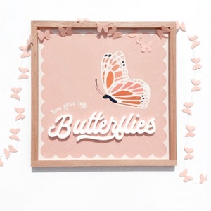 Mini Pink Felt Butterfly Garland, Bunting, Banner